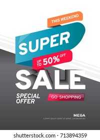 Sale banner template design. EPS 10