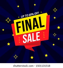 Sale banner template design, Final sale special offer. 