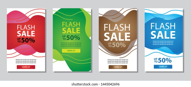  Sale banner template design, Flash sale special offer set