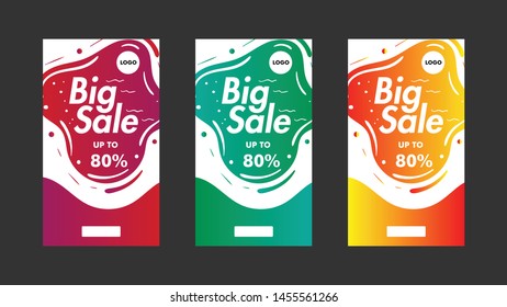 Sale banner template design, Flash sale special offer set and can use for instagram. Modern fluid mobile for sale banners.
