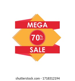 Sale banner template design, Flash sale up to 70%. Super Sale, end of season special offer banner. vector illustration.