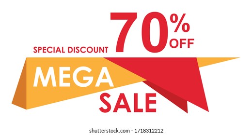 Sale banner template design, Flash sale up to 70%. Super Sale, end of season special offer banner. vector illustration.