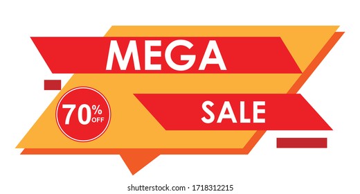 Sale banner template design, Flash sale up to 70%. Super Sale, end of season special offer banner. vector illustration.