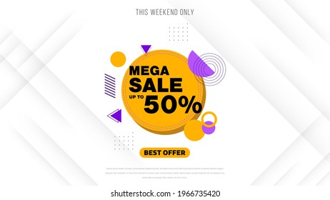 Sale banner template design with geometric background , Big sale special offer up to 80% off. Super Sale, end of season special offer banner. vector illustration.