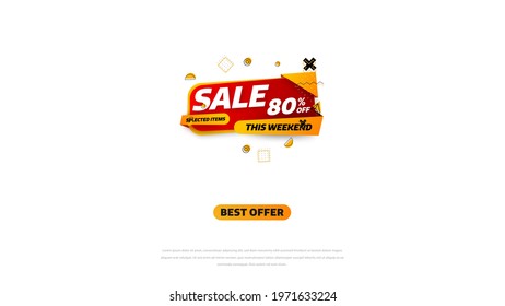 Sale banner template design with geometric background , Big sale special offer up to 80% off. Super Sale, end of season special offer banner. vector illustration.