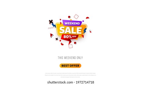 Sale banner template design with geometric background , Big sale special offer up to 80% off. Super Sale, end of season special offer banner. vector illustration.