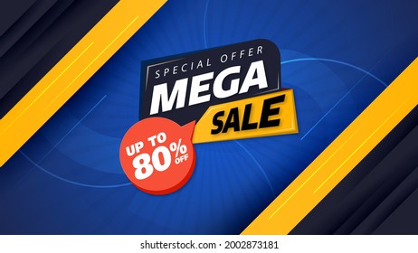 Sale banner template design with geometric background , Big sale special offer up to 80% off. Super Sale, end of season special offer banner. vector illustration.