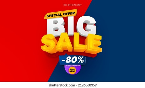 Sale banner template design with geometric background , Big sale special offer up to 80% off. Super Sale, end of season special offer banner. vector illustration.