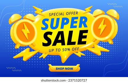 Sale banner template design with geometric background , Big sale special offer up to 50% off. Super Sale, end of season special offer banner.