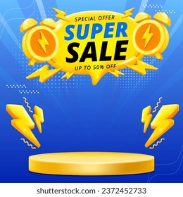 Sale banner template design with geometric background , Big sale special offer up to 50% off. Super Sale, end of season special offer banner.