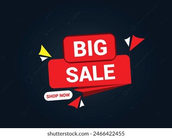 Sale banner template design with geometric background, Big sale special offer.