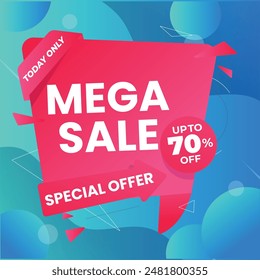 Sale banner template design with geometric background , Big sale special offer up to 80% off. Super Sale, end of season special offer banner. vector illustration.