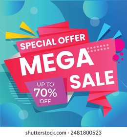 Sale banner template design with geometric background , Big sale special offer up to 80% off. Super Sale, end of season special offer banner. vector illustration.