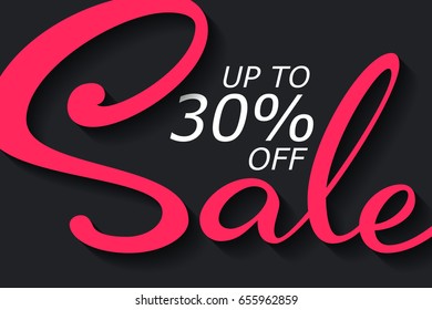 Sale banner template design. Handwritten Sale