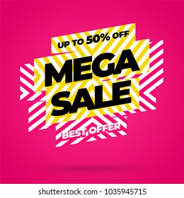Sale banner template design, Mega sale special offer. end of season special offer banner. vector illustration. Sale banner template design, Mega sale special offer. end of season special offer banner. vector illustration.