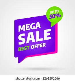 Sale banner template design, Mega sale best offer. End of season. Vector illustration. Sale banner template design, Mega sale best offer. End of season. Vector illustration.