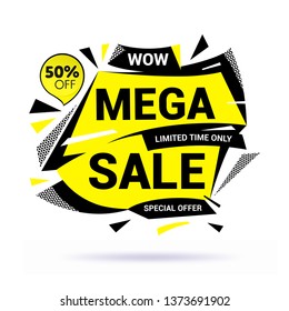 Sale banner template design, mega sale special offer