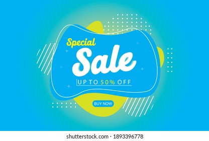 Sale banner template design, Mega Sale end of season special offer banner in liquid frame. vector illustrations.