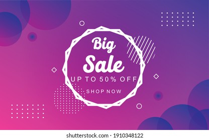 Sale banner template design, Mega Sale end of season special offer banner in liquid frame. vector illustrations.