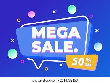 Sale banner template design, Mega sale special offer for promotion marketing, web and print design.