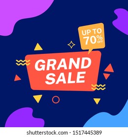 Sale banner template design. Modern, up to 50% off  vector illustration. Special offer, limited time discount tag for web
