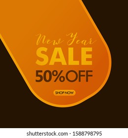 Sale banner template design, New Year sale special offer banner. Illustration of New Year Template for Website, Retail or Online Store. Luxury background concept. vector illustration.