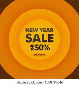 Sale banner template design, New Year sale special offer banner. Illustration of New Year Template for Website, Retail or Online Store. Luxury background concept. vector illustration.