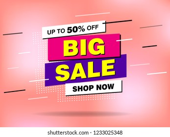 Sale banner template design set, Big sale special offer. Vector illustration.