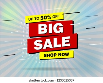 Sale banner template design set, Big sale special offer. Vector illustration.
