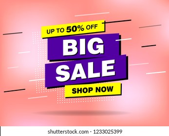 Sale banner template design set, Big sale special offer. Vector illustration.