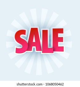 Sale banner template design. Special offer, red pink colourful letters for shopping, mall, trade, retail. Typography