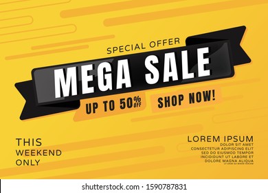 Sale banner template design, Special Offer 50% Off This Weekend Only for Promotion Title Design, Vector illustration.