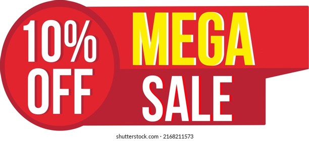 Sale banner template design, special offer big sale. Vector illustration. 10% off. 