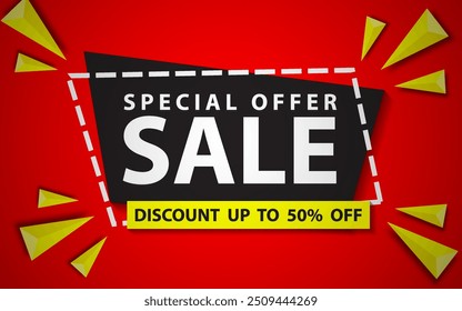 Sale banner template design, special sale offer. Vector design template for promotional events