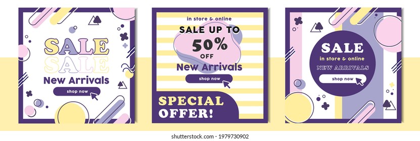 Sale banner template design store and online