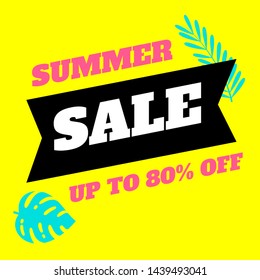 Sale banner template design, Summer big special offer. end of season special offer. vector illustration.