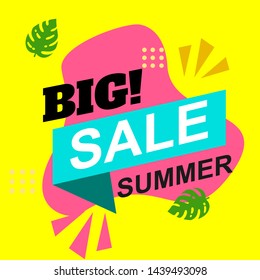 Sale banner template design, Summer big special offer. end of season special offer. vector illustration.