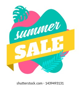 Sale banner template design, Summer big special offer. end of season special offer. vector illustration.