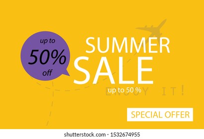 Sale banner template design. Summer sale special offer.