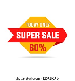 Sale banner template design, Super sale special offer. end of season special offer banner. vector illustration.