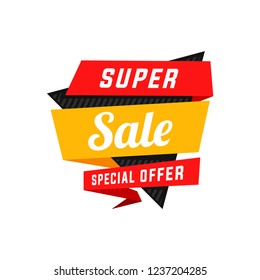 Sale banner template design, Super sale special offer. end of season special offer banner. vector illustration.
