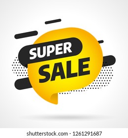 Sale banner template design, Super sale best offer. End of season. Vector illustration.