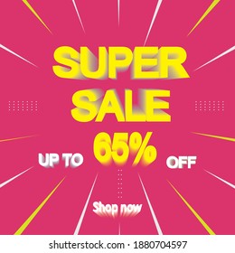 Sale banner template design super sale,Super Sale end of season special offer banner. vector illustration.