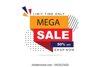 Sale banner template design, Super Sale end of season special offer banner. vector illustrations.