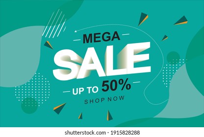 Sale banner template design, Super Sale end of season special offer banner. vector illustrations.