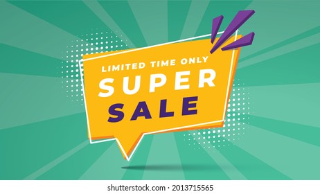 Sale banner template design, Super sale special offer. 