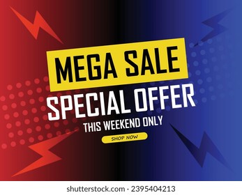 Sale banner template design . Super Sale, end of season special offer banner. vector illustration.