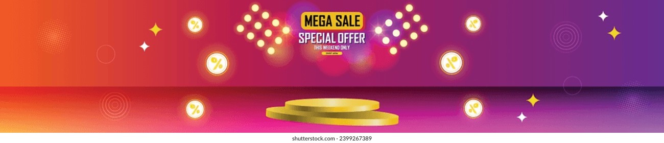 Sale banner template design . Super Sale, end of season special offer banner. vector illustration.
