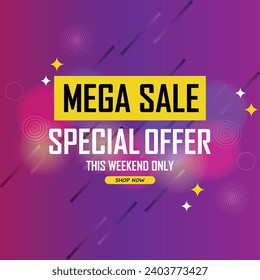 Sale banner template design . Super Sale, end of season special offer banner. vector illustration.