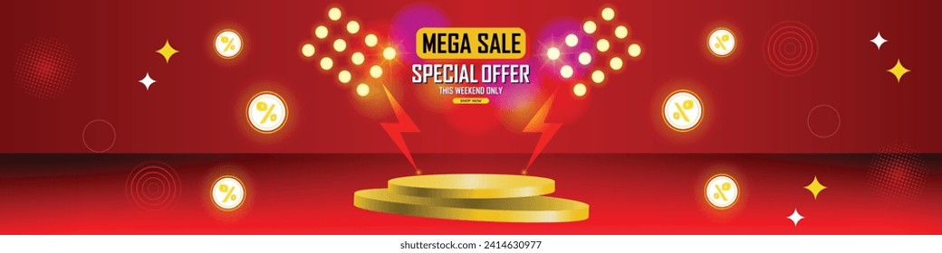 Sale banner template design . Super Sale, end of season special offer banner. vector illustration.